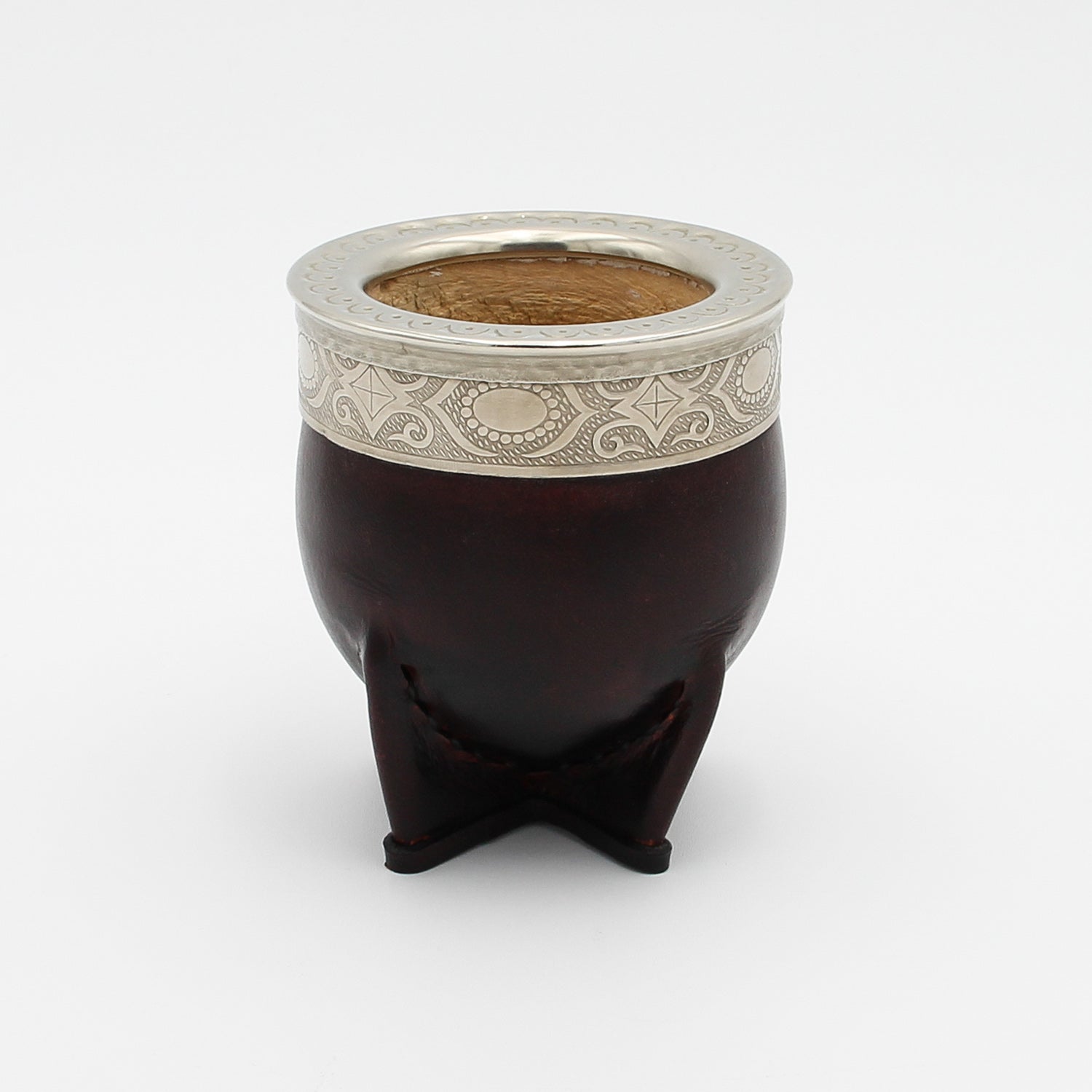Grande calebasse à maté artisanale imperiale cuir alpaca – 1